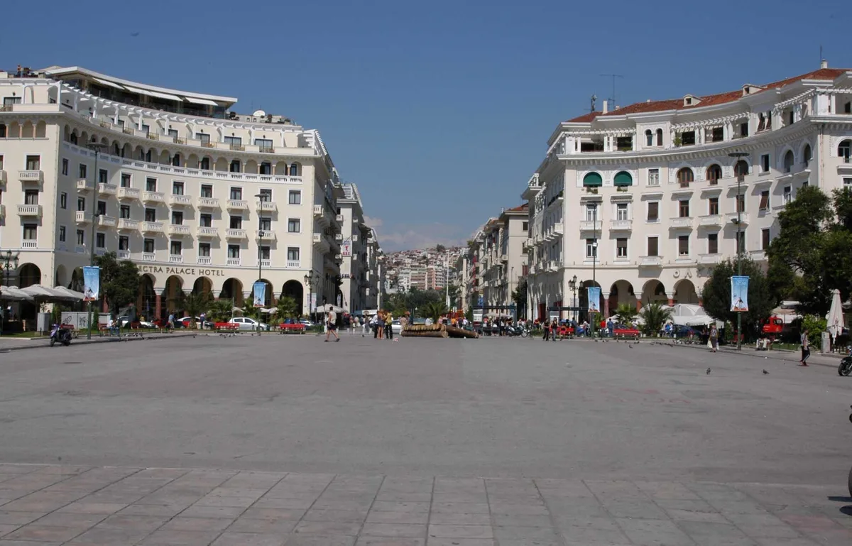 Aristotelous Square in central Thessaloniki, the city's grand seafront plaza