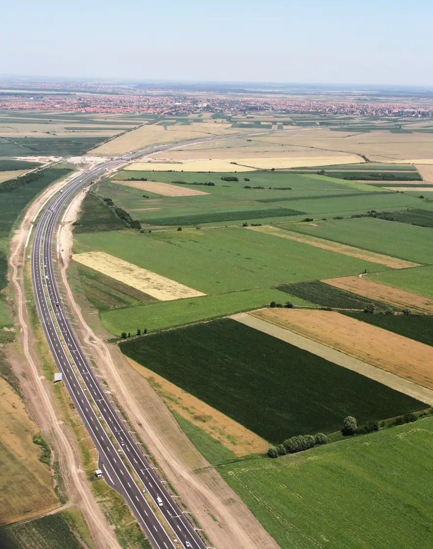 The E75 motorway west of Belgrade near Dobanovci