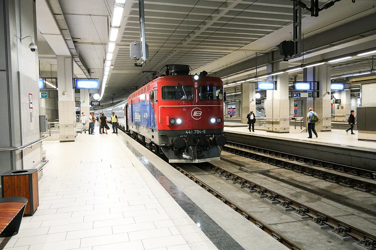 The modern glass concourse of Beograd Centar (Prokop) railway station, Belgrade, Serbia