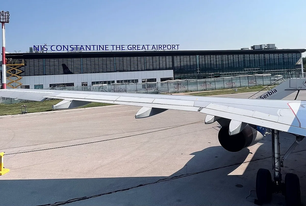 The new passenger terminal of Niš Constantine the Great Airport in southern Serbia