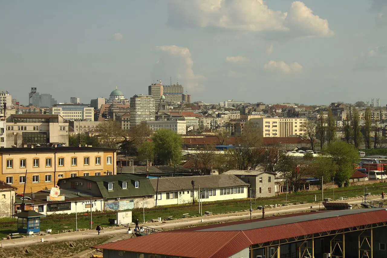 A rooftop view over the Vračar district of Belgrade from the Brankov bridge