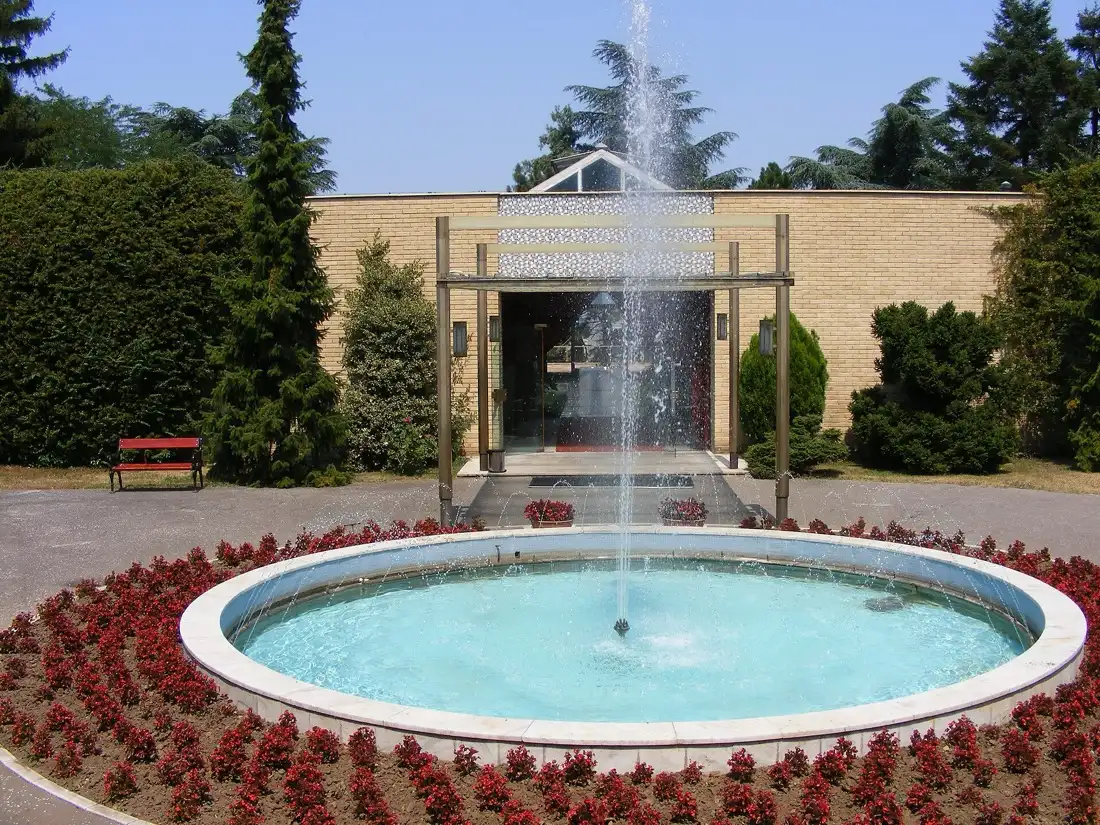 Exterior of the House of Flowers pavilion in the Museum of Yugoslavia grounds