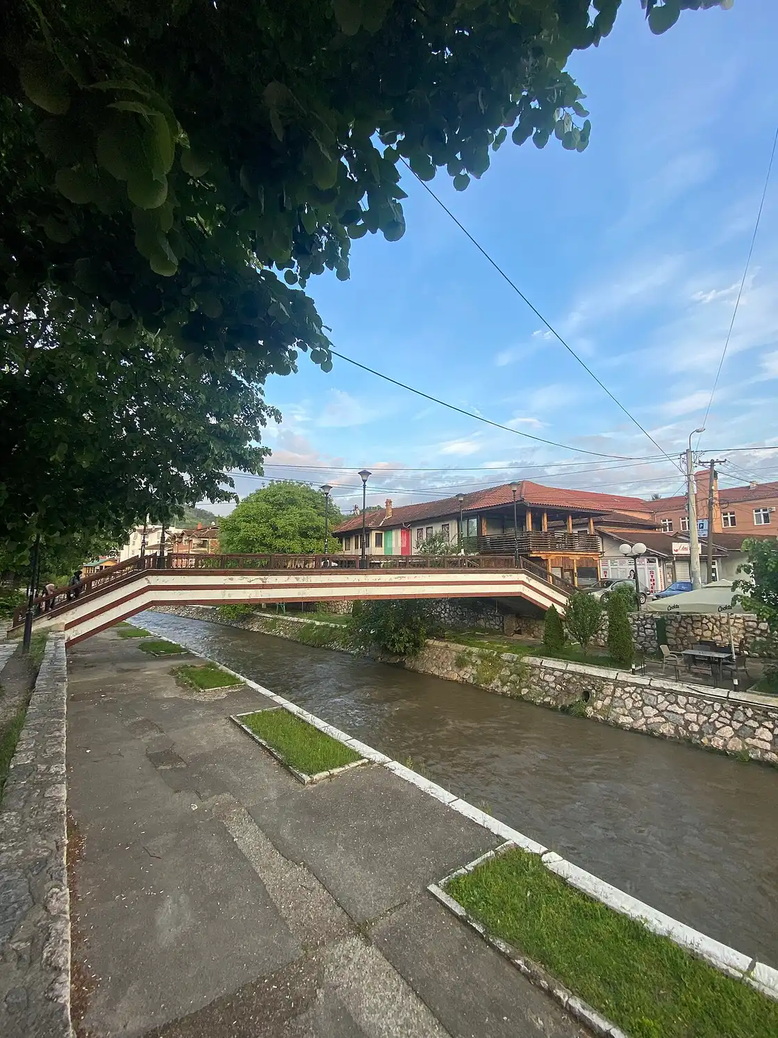 A footbridge over the Raska river running through the middle of Novi Pazar