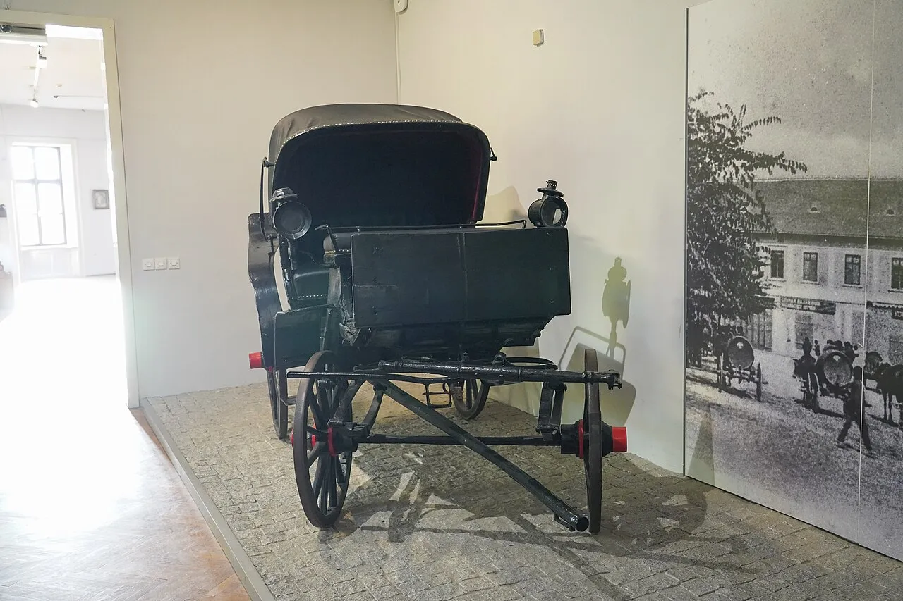 A historic Sombor fijaker horse carriage exhibited in the City Museum