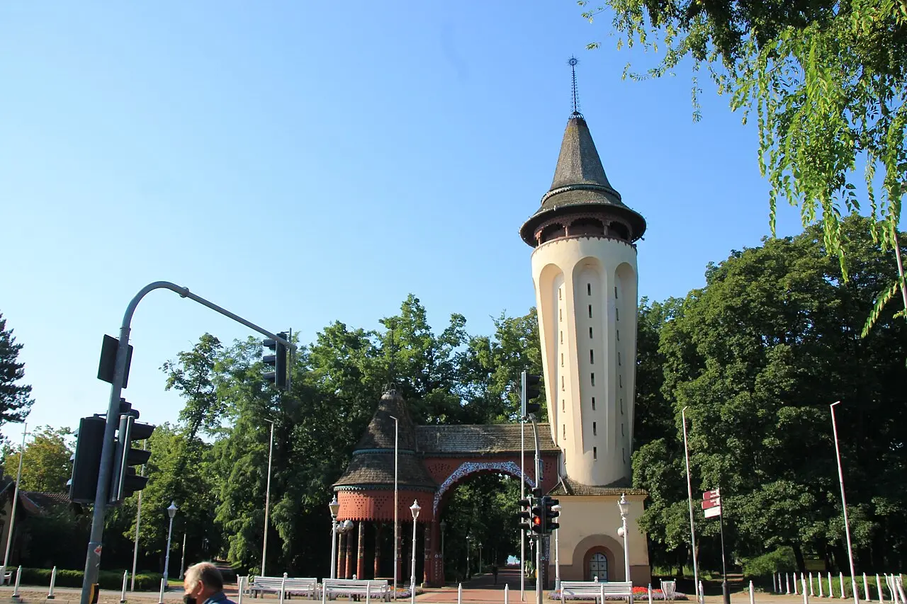 The lakeside park at Palic with its Art Nouveau pavilions and tree-lined promenade