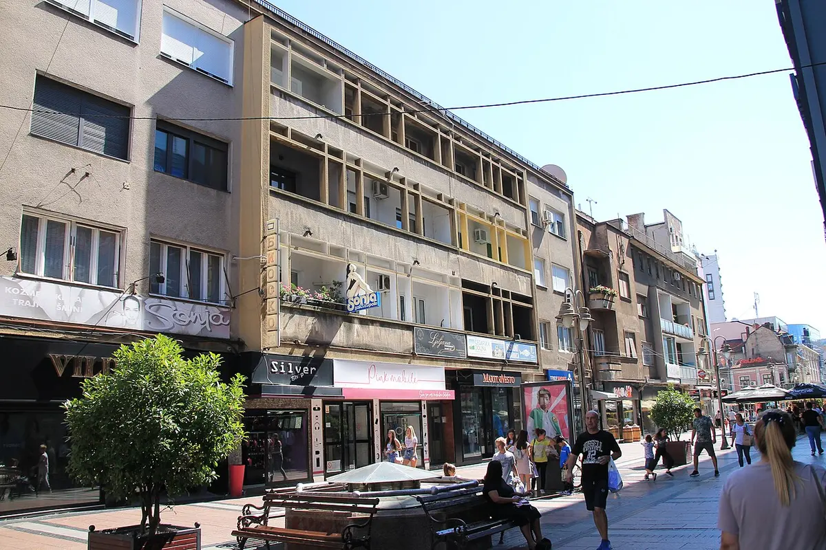 Cafes and pastel facades along the Obrenovićeva promenade in Niš